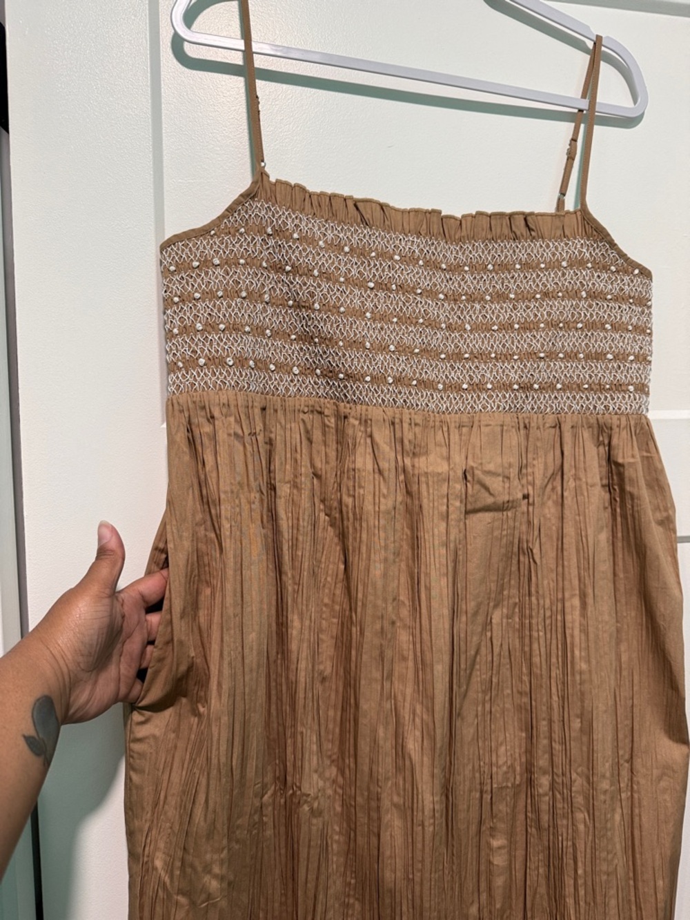 J. Crew Brown Catania Crinkled Maxi Dress, size XL - Picture 3 of 4